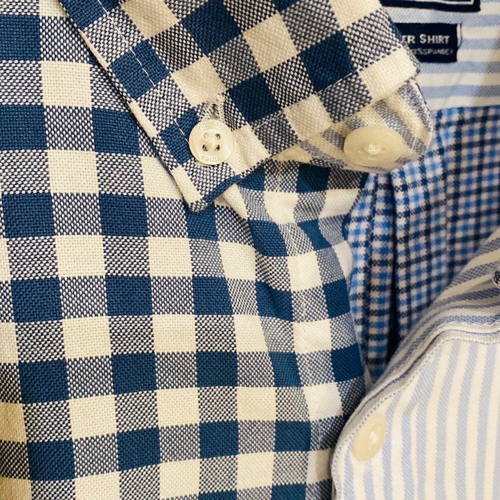🐳 NWOT Vineyard Vines Slim Fit Tucker Button Down Blue Plaid Stripe Shirt L - Picture 3 of 10